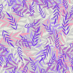 Tropical floral pattern. Summer background with leaves. Vector seamless fabric pattern