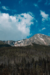 View of High Tatras mountain range near Velické pleso. 