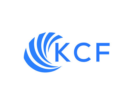 KCF Flat accounting logo design on white background. KCF creative initials Growth graph letter logo concept. KCF business finance logo design.
