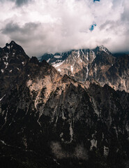 Mountain view from Slavkovsk&yacute; &scaron;t&iacute;t peak in Slovakia High Tatras.