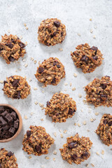 Healthy oatmeal banana cookies with chocolate chips