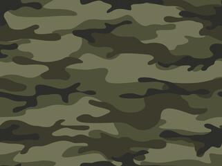 Camouflage seamless pattern. Military endless texture. Abstract camo of spots. Print on fabric and clothing. Vector illustration - obrazy, fototapety, plakaty