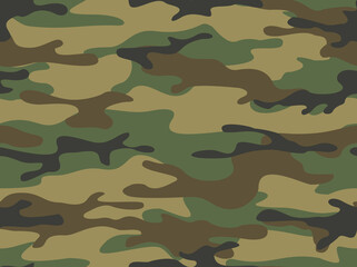 Fototapeta premium Camouflage seamless pattern. Military endless texture. Abstract camo of spots. Print on fabric and clothing. Vector illustration
