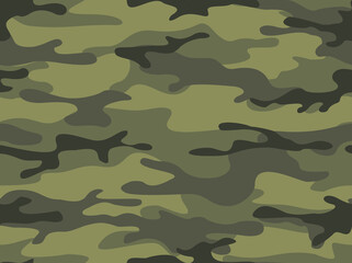 Camouflage seamless pattern. Military endless texture. Abstract camo of spots. Print on fabric and clothing. Vector illustration