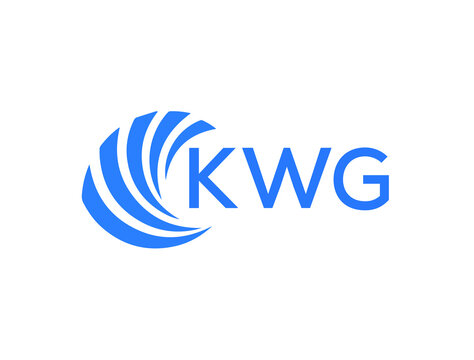KWG Flat accounting logo design on white background. KWG creative initials Growth graph letter logo concept. KWG business finance logo design.
