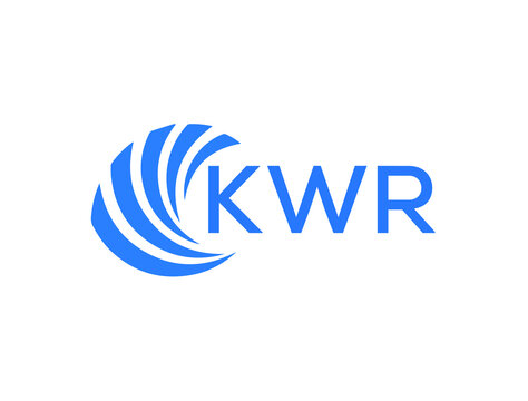 KWR Flat accounting logo design on white background. KWR creative initials Growth graph letter logo concept. KWR business finance logo design.
