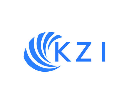 KZI Flat accounting logo design on white background. KZI creative initials Growth graph letter logo concept. KZI business finance logo design.
