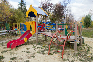 Playground for children isolated on white background