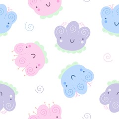 childish seamless pattern cute flower vector illustration