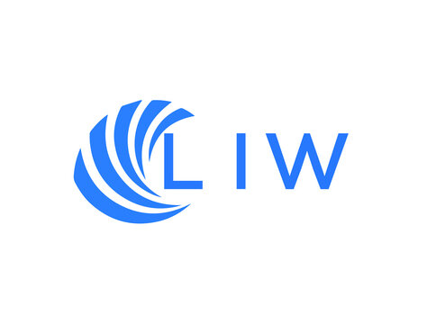 LIW Flat accounting logo design on white background. LIW creative initials Growth graph letter logo concept. LIW business finance logo design.
