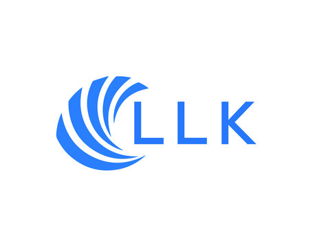 LLK Flat accounting logo design on white background. LLK creative initials Growth graph letter logo concept. LLK business finance logo design.
