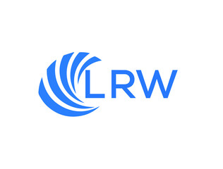 LRW Flat accounting logo design on white background. LRW creative initials Growth graph letter logo concept. LRW business finance logo design.
