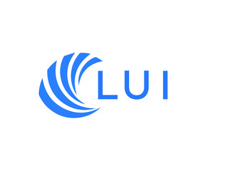 LUI Flat accounting logo design on white background. LUI creative initials Growth graph letter logo concept. LUI business finance logo design.
