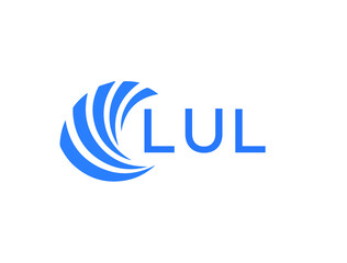 LUL Flat accounting logo design on white background. LUL creative initials Growth graph letter logo concept. LUL business finance logo design.
