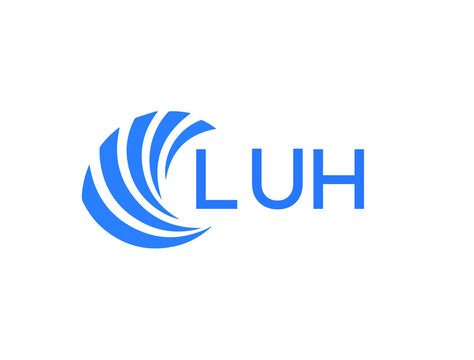 LUH Flat accounting logo design on white background. LUH creative initials Growth graph letter logo concept. LUH business finance logo design.
