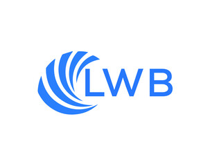 LWB Flat accounting logo design on white background. LWB creative initials Growth graph letter logo concept. LWB business finance logo design.
