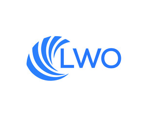 LWO Flat accounting logo design on white background. LWO creative initials Growth graph letter logo concept. LWO business finance logo design.
