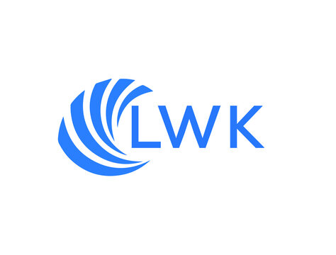 LWK Flat accounting logo design on white background. LWK creative initials Growth graph letter logo concept. LWK business finance logo design.

