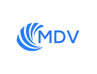 MDV Flat accounting logo design on white background. MDV creative initials Growth graph letter logo concept. MDV business finance logo design.
