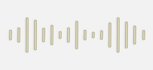 wave equalizer 3d icon. Amplitude for voice and audio frequencies. Techno volume with loud and quiet sound effect. Electronic musical energy with different ranges. Realistic isolated vector