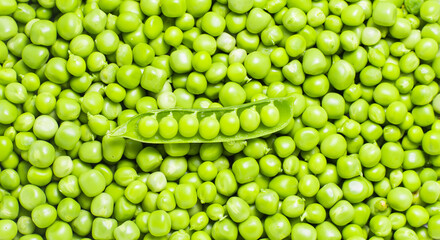fresh beautiful green peas,delicious background