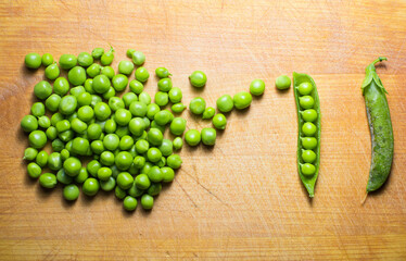 fresh beautiful green peas,delicious background