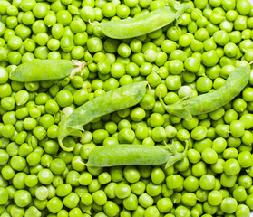 fresh beautiful green peas,delicious background