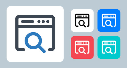 Search Web icon - vector illustration . Search, Web, Browser, Internet, Website, Find, Webpage, page, site, line, outline, flat, icons .