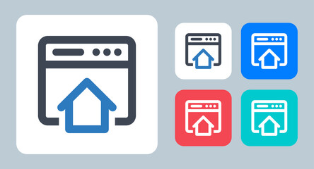 Homepage icon - vector illustration . Homepage, Web, Browser, Home, Website, Page, Internet, site, line, outline, flat, icons .