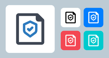 File Protection icon - vector illustration . File, Document, Protection, Security, Shield, Page, Safety, Secure, protect, line, outline, flat, icons . 