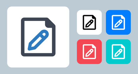 Edit File icon - vector illustration . Edit, File, Document, Editing, Pencil, Write, Compose, page, Paper, sheet, line, outline, flat, icons .