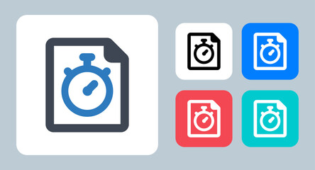 File Record icon - vector illustration . File, Document, Record, history, Clock, Timer, Time, Management, Planning, line, outline, flat, icons .