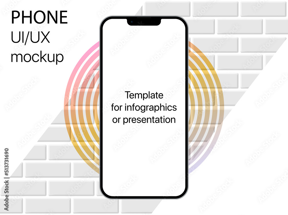Poster 3d high quality vector smartphone mockups. Ultra realistic mobile device UI UX mockup for presentation template. Cellphone frame with blank screen isolated templates. 3d isometric illustration.
