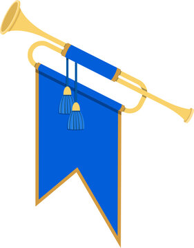 Golden trumpet clipart design illustration