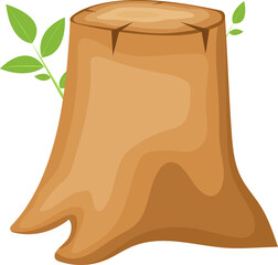 Trunk stump clipart design illustration