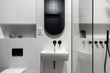 Simple black and white bathroom