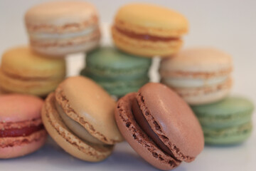 Macarons in pastel colors