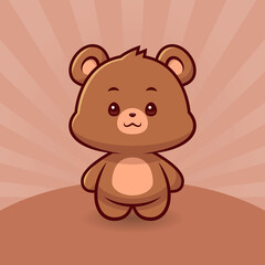 Cute Bear cartoon vector icon illustration animal nature icon concept Cute Bear Logo