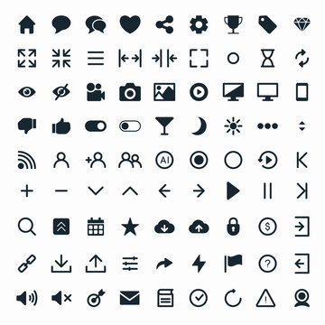 Set of vector icons for app or website