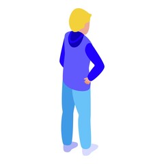 Fashion street boy icon isometric vector. Cute child. Kid outfit