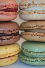 Macarons in pastel colors