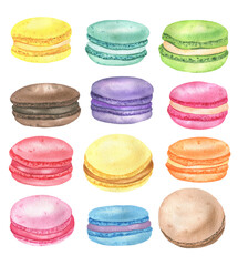 Watercolor Macarons set