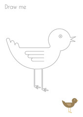 Simple Stroke Bird Silhouette Photo Drawing Skills For Kids A3/A4/A5 suitable format size. Print it yourself at home and enjoy!