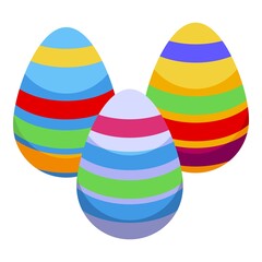 Colorful easter egg icon isometric vector. Cute paint. Decoration spring