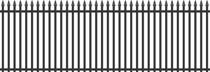 Realistic steel fence. Seamless design