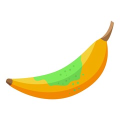 Contaminated banana icon isometric vector. Food bacteria. Safety bacillus