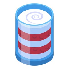 Strawberry cream milk icon isometric vector. Fresh food. Farm dairy