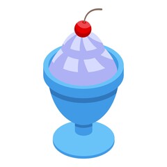 Ice cream cup icon isometric vector. Food fresh. Farm creamy