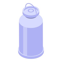 Steel milk pot icon isometric vector. Fresh product. Calcium farm