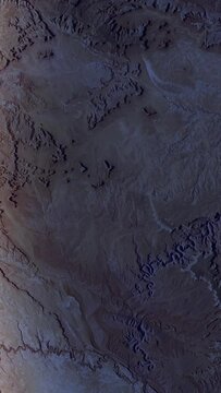 Monument valley sunrise animation satellite view vertical video for social media based on image by Nasa